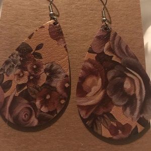 Leather Tear Drop Earrings